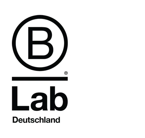 Logo von B Lab Deutschland: schwarzes B im Kreis über dem Schriftzug „B Lab Deutschland“.
