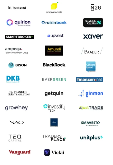 Logos der unterzeichnenden Unternehmen zum Positionspapier zu Frühstart-Rente und Riester-Reform