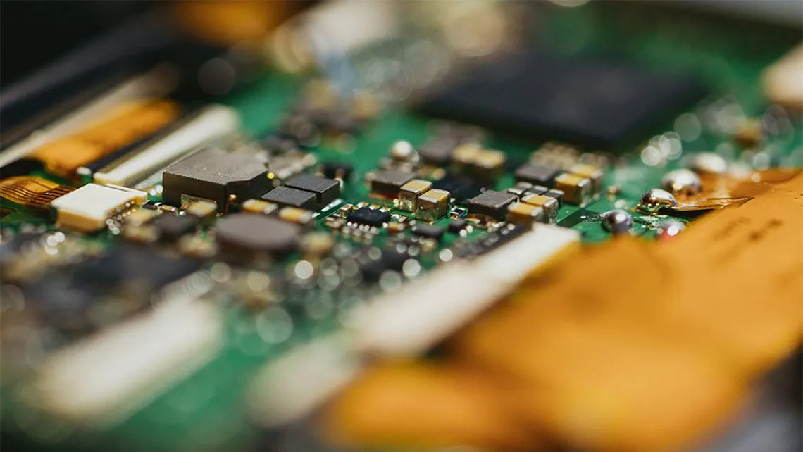 Mikrochip sehr nah fotografiert
