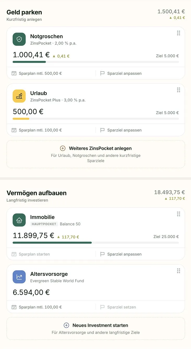 Neue Pocketansicht im Evergreen Depot