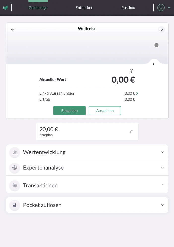 Sparziele personalisieren mit Pockets